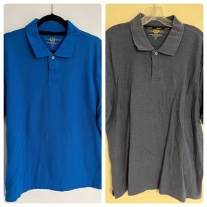 Men’s 2 Club Room Blue Polos Large